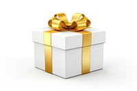 Gift white gold white background. AI generated Image by rawpixel.