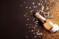 Champagne confetti bottle decoration. AI generated Image by rawpixel.