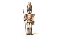 Nutcracker soilder white background representation sculpture. AI generated Image by rawpixel.