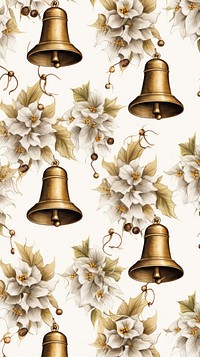 Christmas bells pattern wallpaper backgrounds chandelier. AI generated Image by rawpixel.