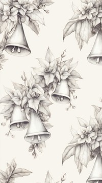 Christmas bells pattern drawing sketch paper. AI generated Image by rawpixel.