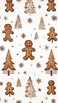 Christmas gingerbread man pattern drawing cookie anthropomorphic. AI generated Image by rawpixel.