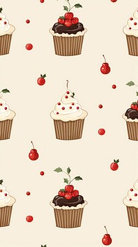 Christmas pudding pattern dessert cupcake cream. AI generated Image by rawpixel.