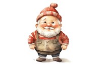 Cheeky dwarf santa claus figurine white background representation. 