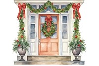 Christmas house door white background. AI generated Image by rawpixel.