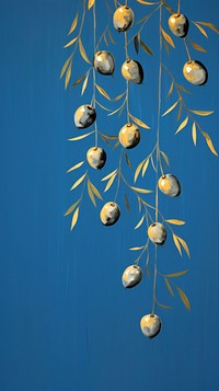 Hanukkah olives blue art blue background. AI generated Image by rawpixel.