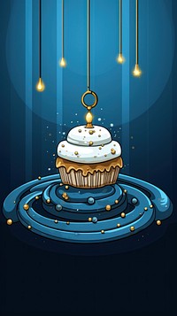 Hanukkah sufganiyot lighting cupcake dessert. AI generated Image by rawpixel.