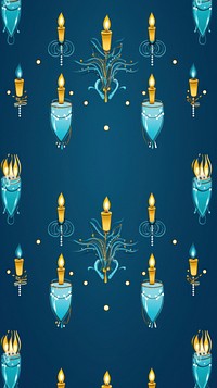 Hanukkah menorah backgrounds chandelier pattern. AI generated Image by rawpixel.