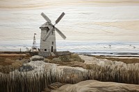 Windmill landscape outdoors architecture. AI generated Image by rawpixel.