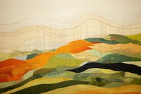 Landscape painting quilt art. AI generated Image by rawpixel.