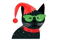 Black cat wearing christmas decoration glasses animal mammal pet. AI generated Image by rawpixel.