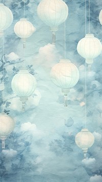 Chinese art style lantern backgrounds balloon pattern. AI generated Image by rawpixel.