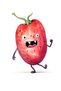 Angry chili running fruit berry food. AI generated Image by rawpixel.