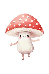 Mushroom dancing fungus white background representation. AI generated Image by rawpixel.