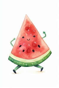 Watermelon slice dancing fruit plant food. AI generated Image by rawpixel.