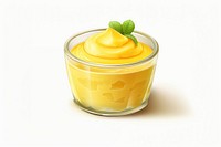 Mango pudding dessert food white background. AI generated Image by rawpixel.