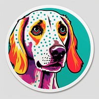Dog face art sticker animal. AI generated Image by rawpixel.