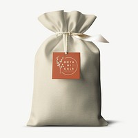 Sack bag mockup, label psd