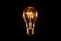Light lightbulb lamp black background. AI generated Image by rawpixel.