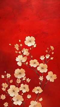 Chinese fortune flower pattern backgrounds blossom. AI generated Image by rawpixel.