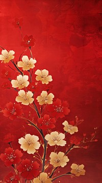 Chinese fortune flower pattern backgrounds painting. AI generated Image by rawpixel.