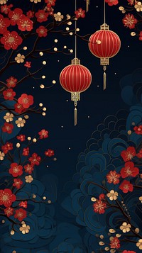 Lantern pattern red architecture. AI generated Image by rawpixel.