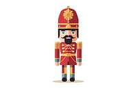 Russian nutcrackers soilder cartoon white background representation. 