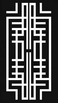 Chinese alphabet pattern white black.