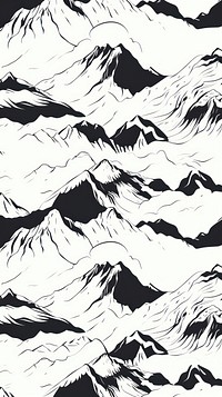 Mountains pattern white line. AI generated Image by rawpixel.