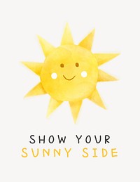 Cute sun  poster template