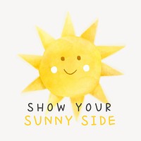 Sunny quote watercolor aesthetic Instagram post template