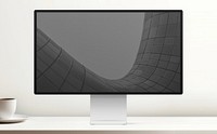 Computer screen with abstract wallpaper
