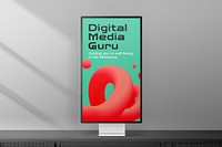 Computer screen mockup, digital display psd