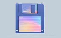 Blue floppy disk, product design