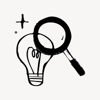 Light bulb icon doodle, illustration vector