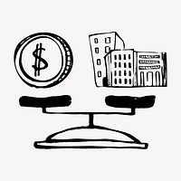 Finance and business icon doodle, illustration vector