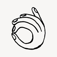 Okay right hand doodle, illustration vector