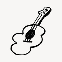 Simple guitar doodle, illustration vector