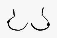 Female breast doodle, illustration vector