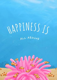 Happiness quote card template