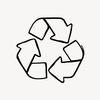 Simple recycle doodle, illustration vector