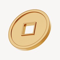 Chinese gold coin, 3d design resource