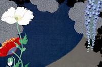 Japanese flowers border background. Remixed by rawpixel.