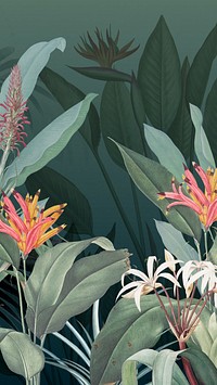 Vintage jungle  iPhone wallpaper. Remixed by rawpixel.