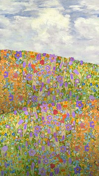 Gustav Klimt's flower iPhone wallpaper, vintage illustration. Remixed by rawpixel.