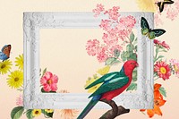 Parrot flowers background, vintage animal illustration. Remixed by rawpixel.