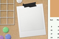 Blank white instant picture frame
