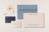 Minimal corporate identity mockup, business card psd