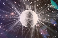 Shining disco ball photo with light effect