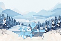 Santa sleigh, festive holiday illustration
